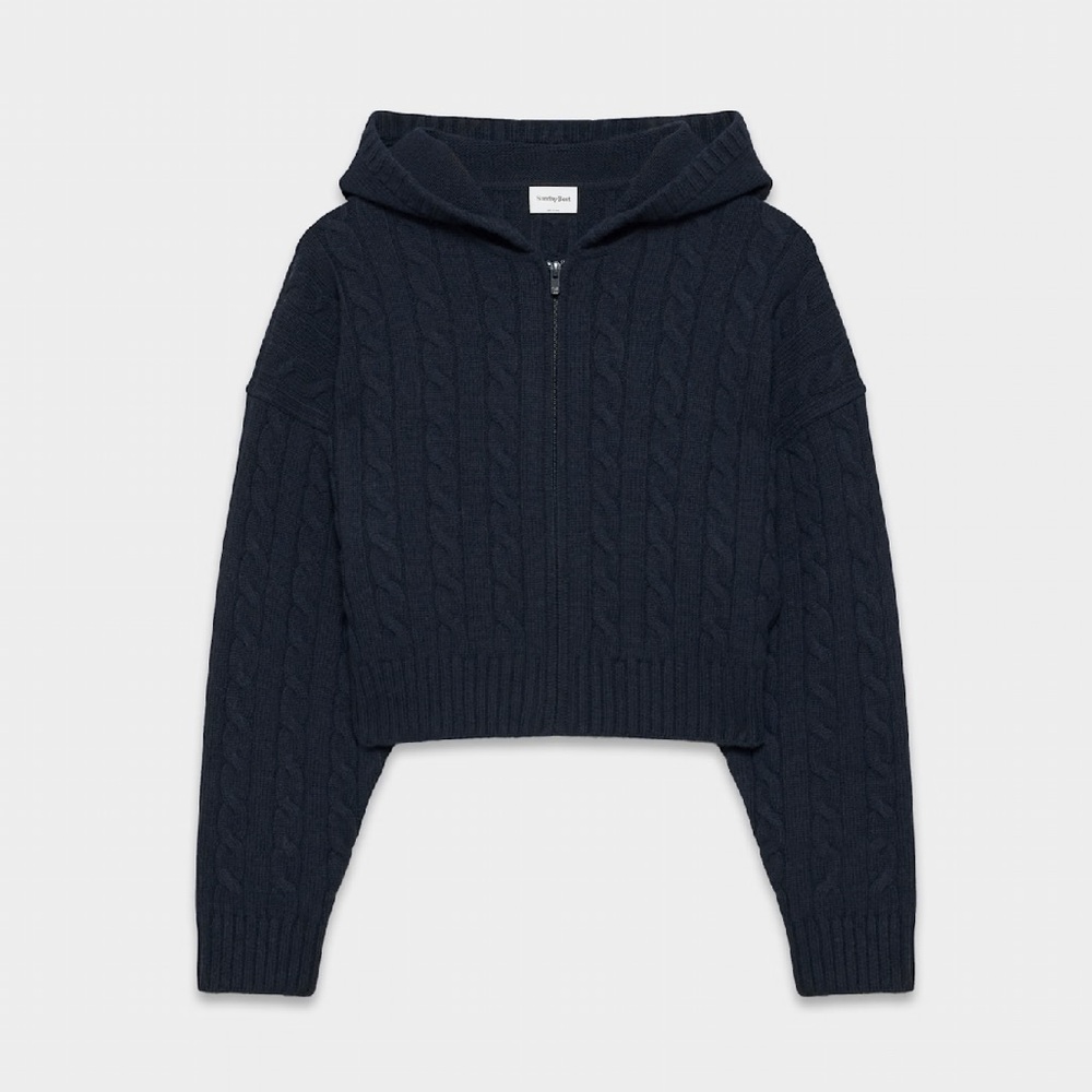 Sunday Best Navy Cable Knit Cardigan